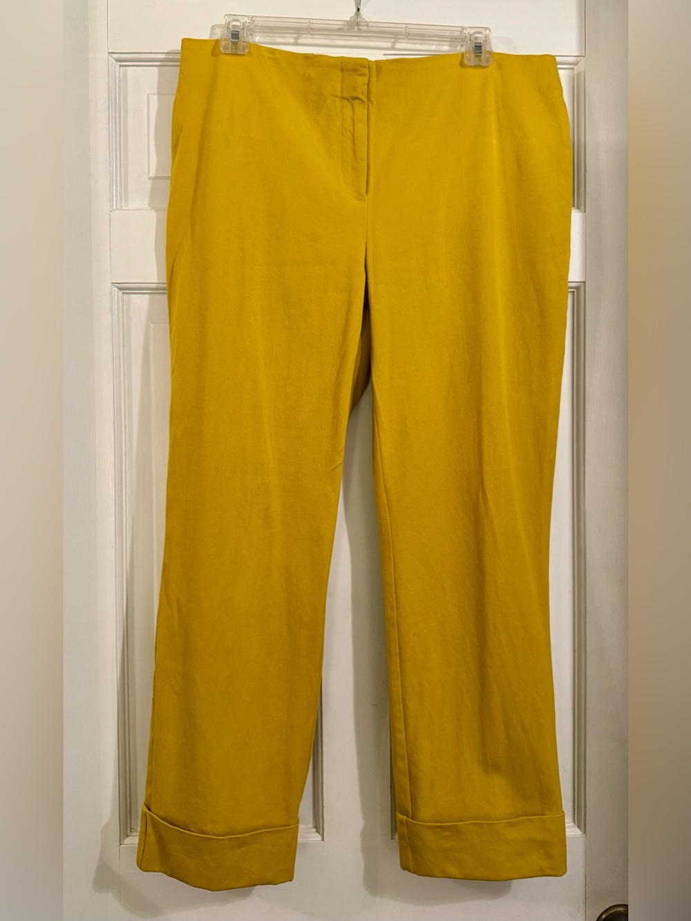 Alfani Mustard Yellow Comfort Waist Cuffed Ankle Pants - Size 12